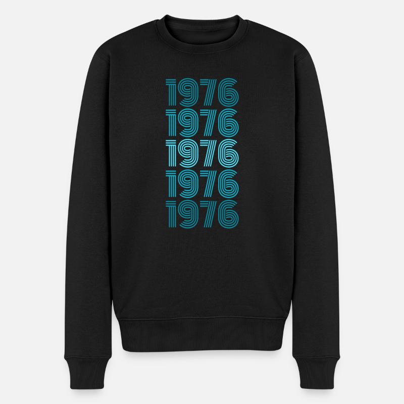 1976 - Männer Premium Bio Pullover - Schwarz