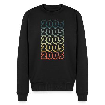 Jahrgang 2005 - Männer Premium Bio Pullover - Schwarz - Vorne - Nico (187cm)