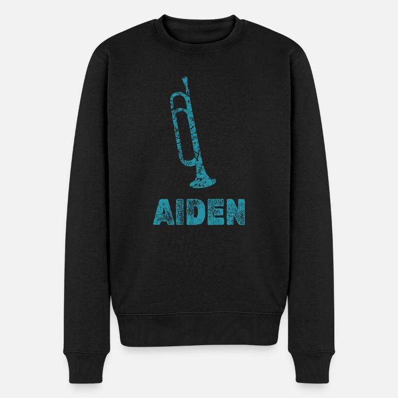 Blasmusik Aiden - Männer Premium Bio Pullover - Schwarz
