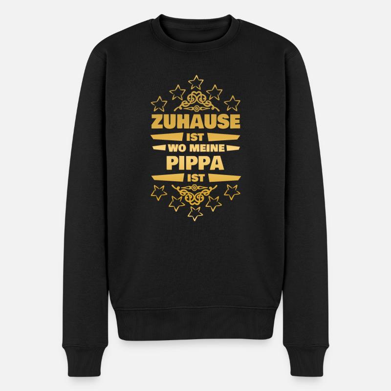 Pippa als Freundin - Männer Premium Bio Pullover - Schwarz