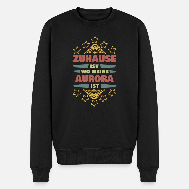 Aurora als Lebenspartnerin - Männer Premium Bio Pullover - Schwarz