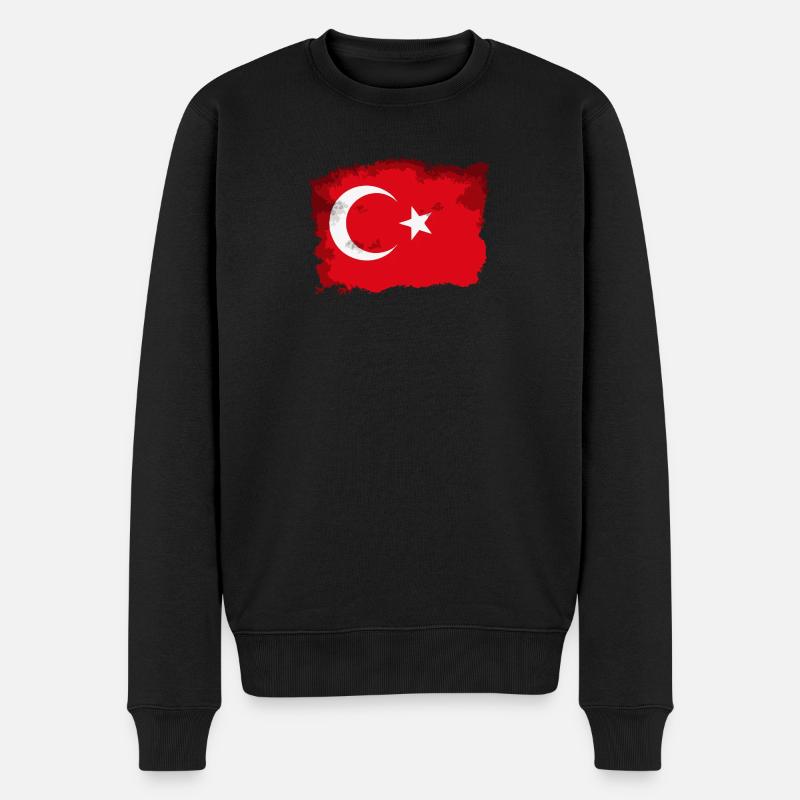 Türkei flagge 2 - Männer Premium Bio Pullover - Schwarz
