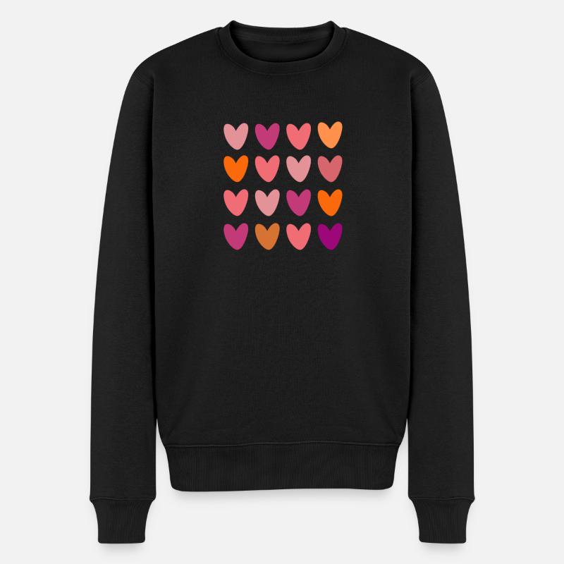 Herzchen - Männer Premium Bio Pullover - Schwarz