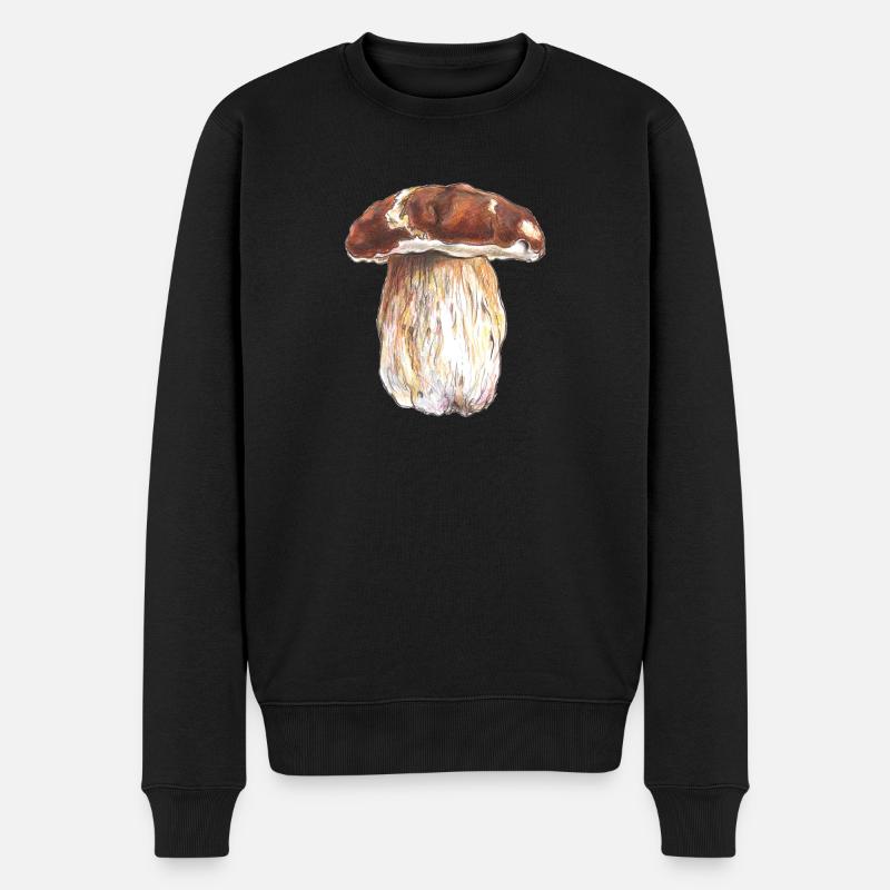 Porcini / Boletus / champignons - Pull Premium bio Homme - noir