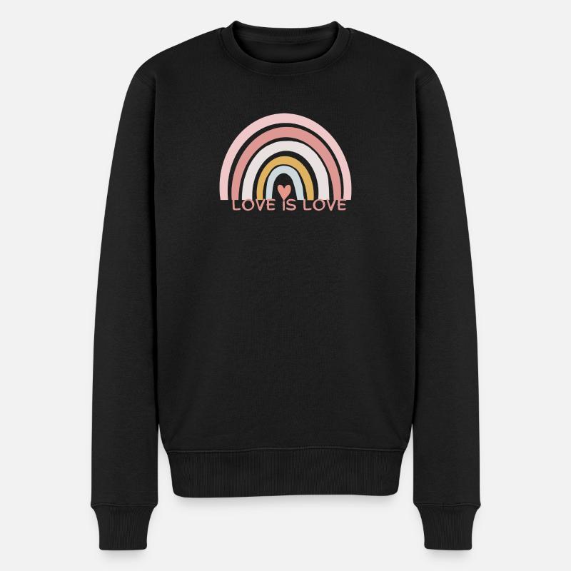 Love is Love - Männer Premium Bio Pullover - Schwarz