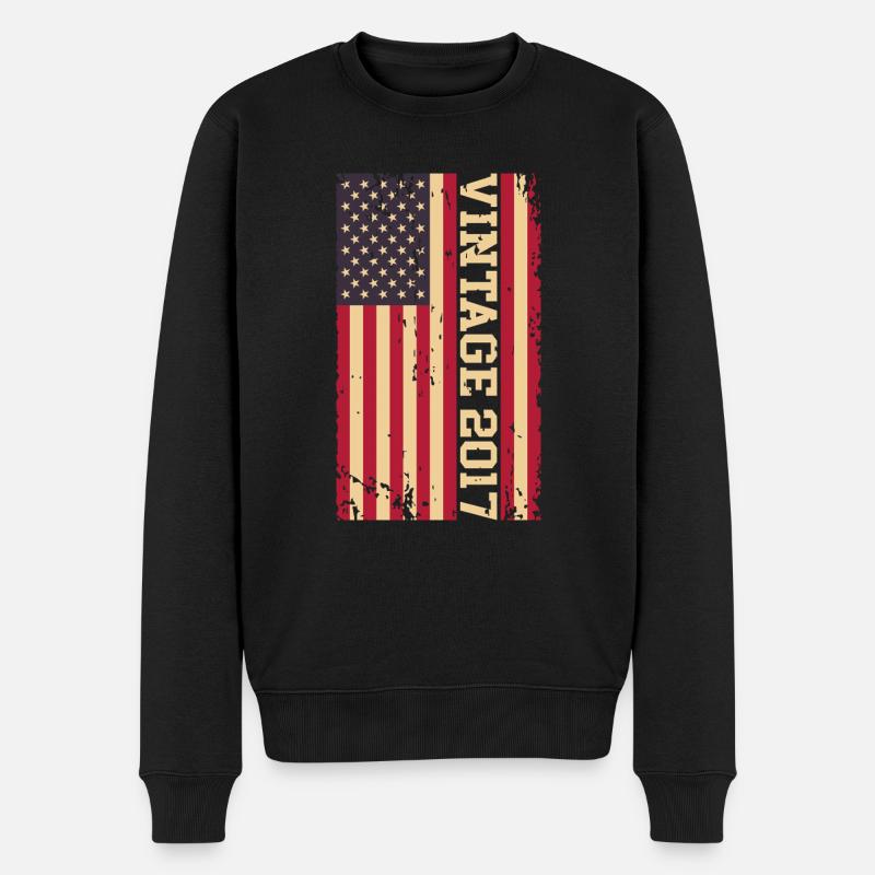 Millésime 2017 Drapeau US - Pull Premium bio Homme - noir