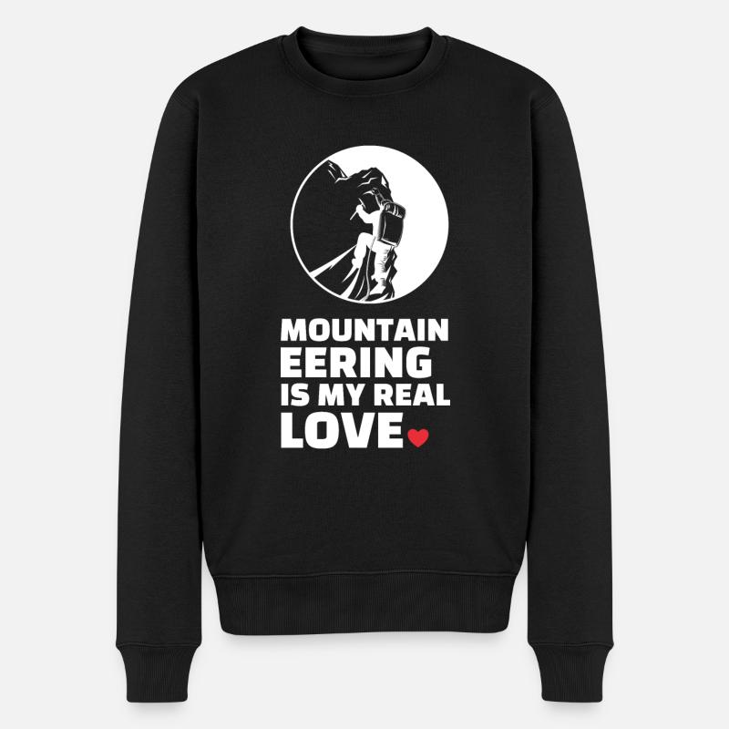 Ich Liebe Bergsteigen - Männer Premium Bio Pullover - Schwarz