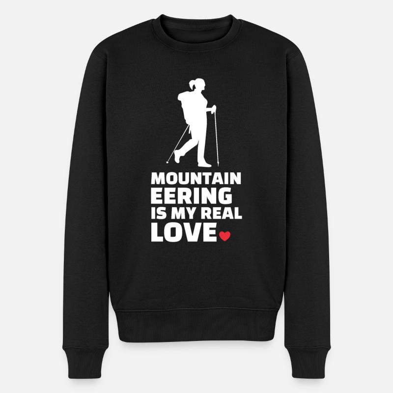 Ich Liebe Bergsteigen - Männer Premium Bio Pullover - Schwarz