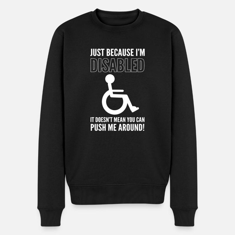Rollstuhl - Männer Premium Bio Pullover - Schwarz