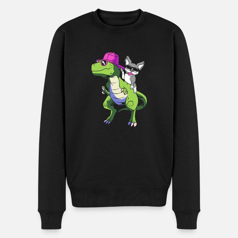 Boston Terrier - Männer Premium Bio Pullover - Schwarz