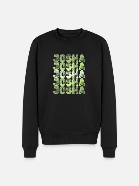 Josha als Josha - Männer Premium Bio Pullover - Schwarz