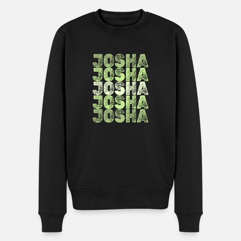 Josha als Josha - Männer Premium Bio Pullover - Schwarz