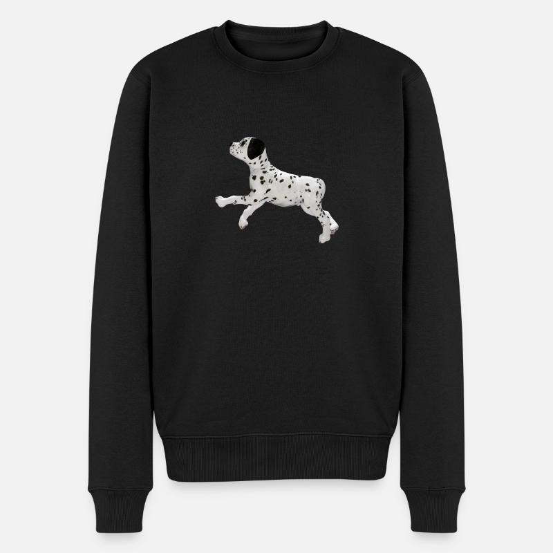 Chien chiot dalmatien - Pull Premium bio Homme - noir