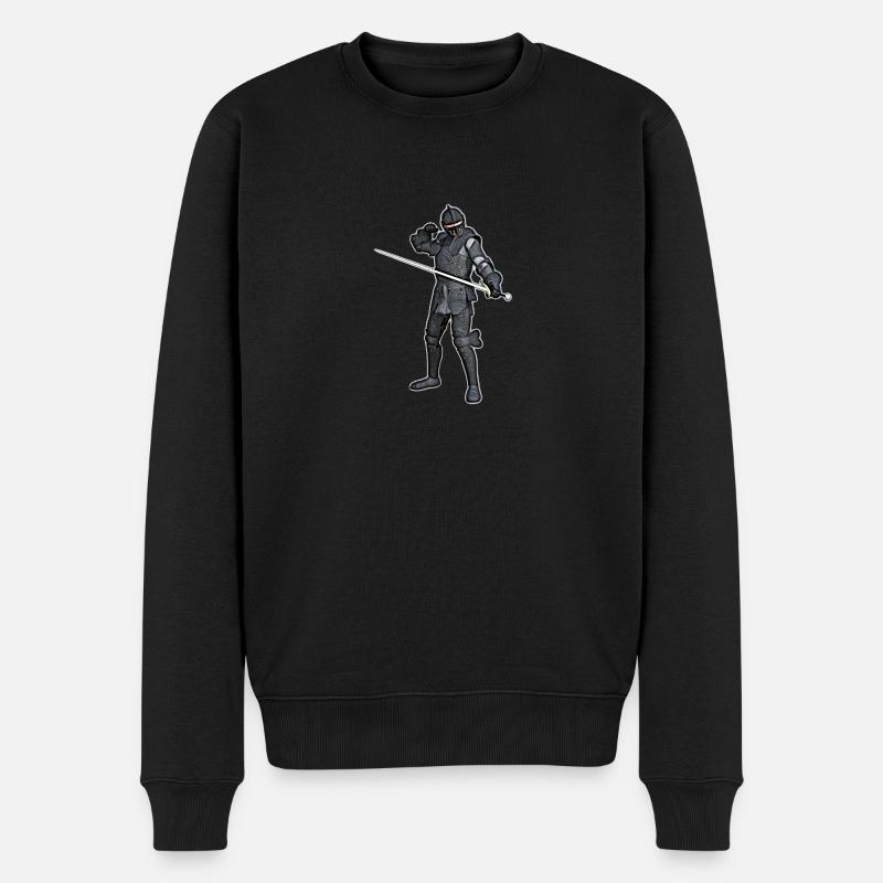Ritter - Männer Premium Bio Pullover - Schwarz