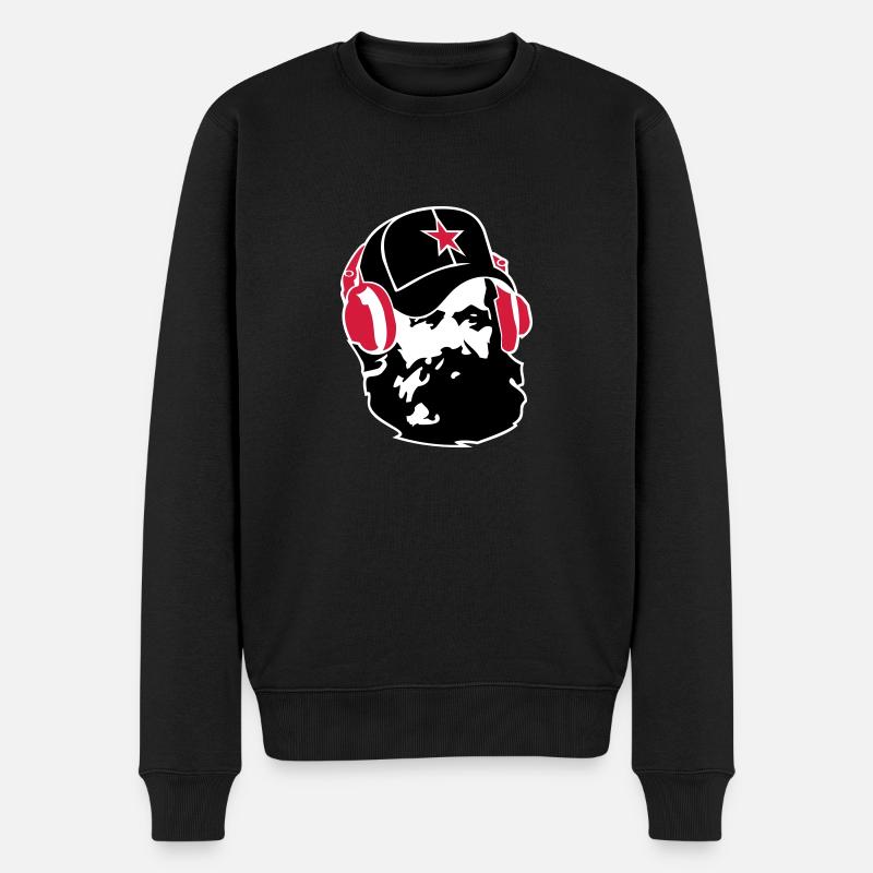 marx_star_ot_2color_bg - Männer Premium Bio Pullover - Schwarz