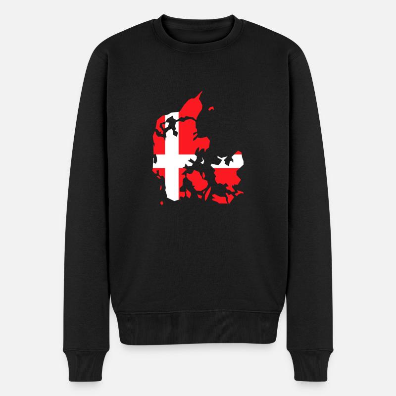 Denmark - Männer Premium Bio Pullover - Schwarz