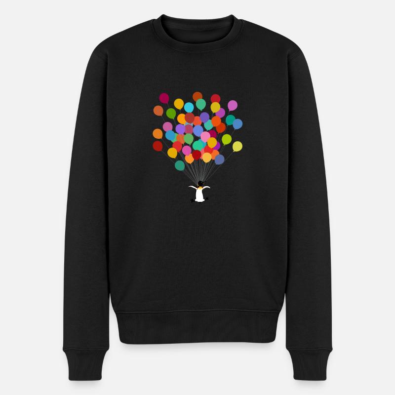 Pinguin fliegt - Männer Premium Bio Pullover - Schwarz