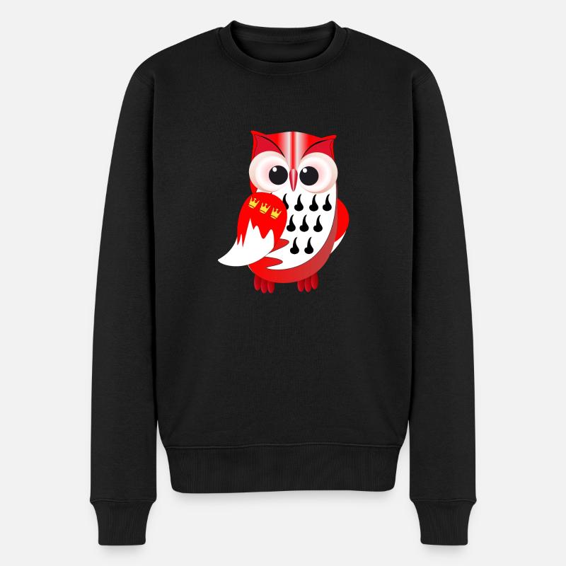 Eule auf Kölsch - Männer Premium Bio Pullover - Schwarz