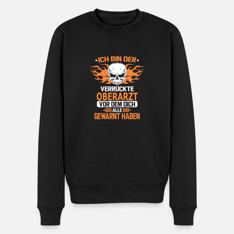 OBERARZT - Männer Premium Bio Pullover - Schwarz