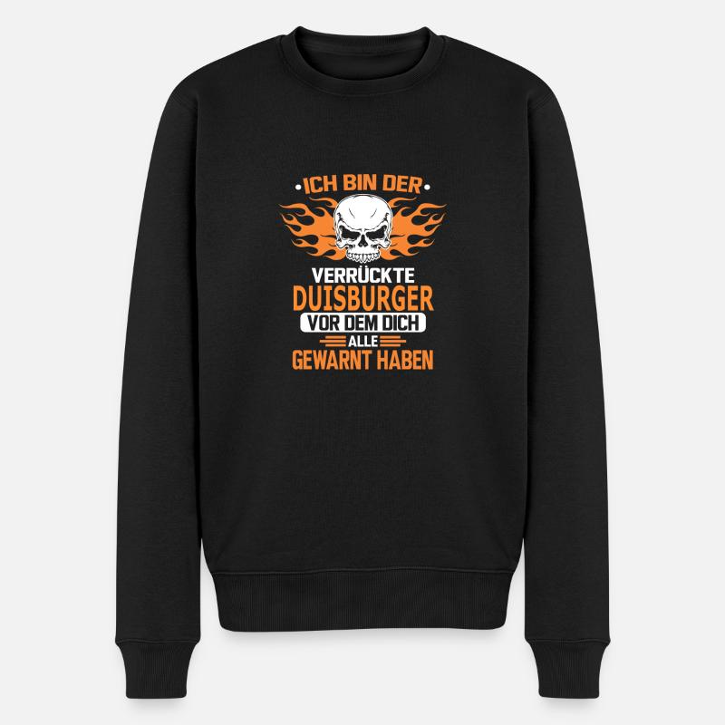 DUISBURGER - Männer Premium Bio Pullover - Schwarz