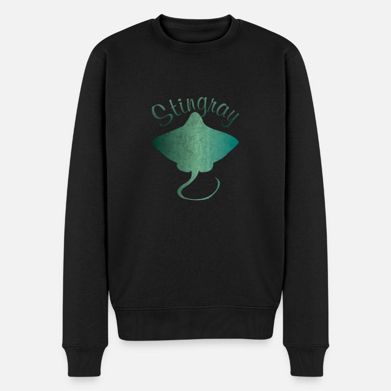 Rochen Stechrochen Stachelrochen Geschenk - Männer Premium Bio Pullover - Schwarz
