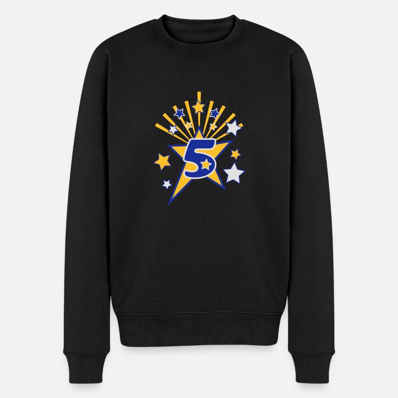 BirthdayStar5 - Männer Premium Bio Pullover - Schwarz