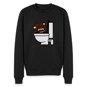 toilettes toilettes merde merde wc dangereux baz - Pull Premium bio Homme - noir - Devant - Nico (187cm)