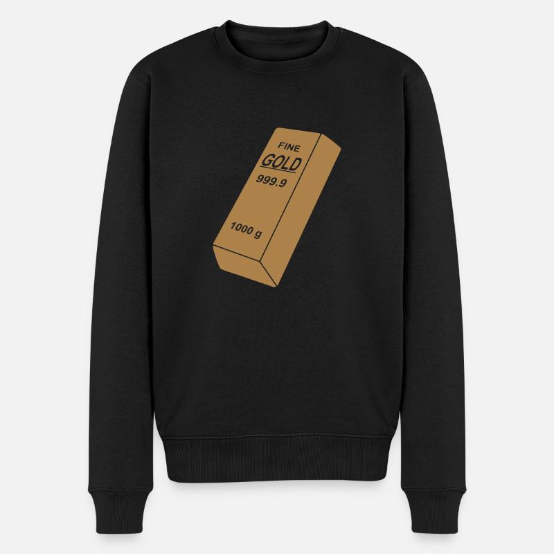 Goldbarren - Männer Premium Bio Pullover - Schwarz