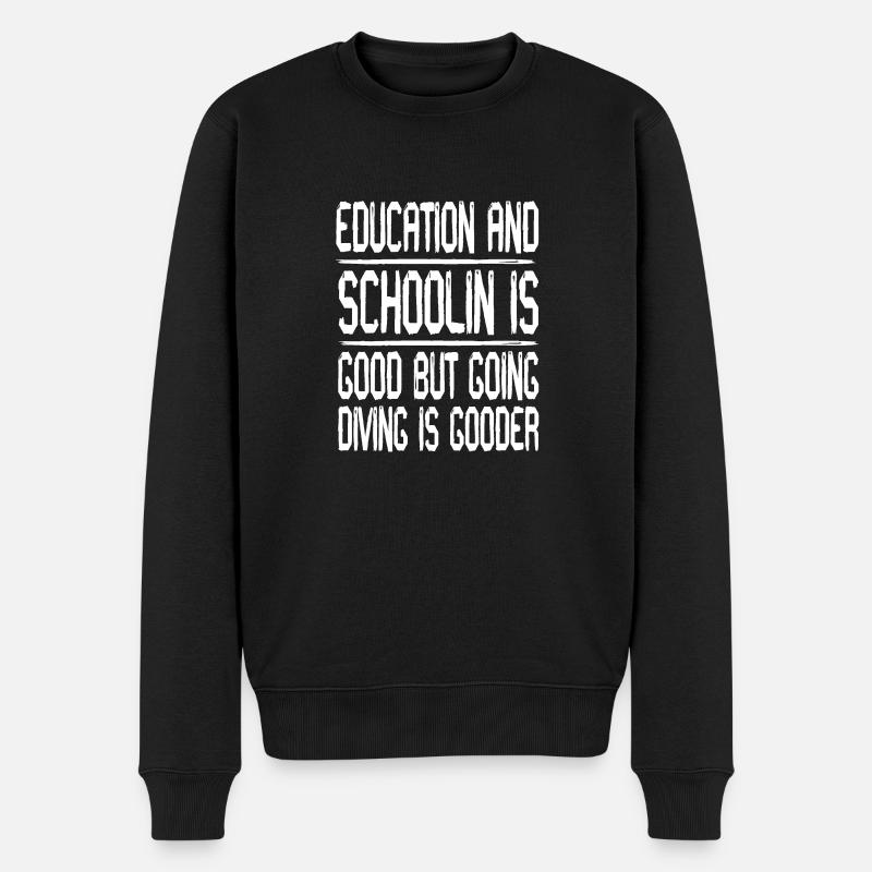 Education Diving - Männer Premium Bio Pullover - Schwarz
