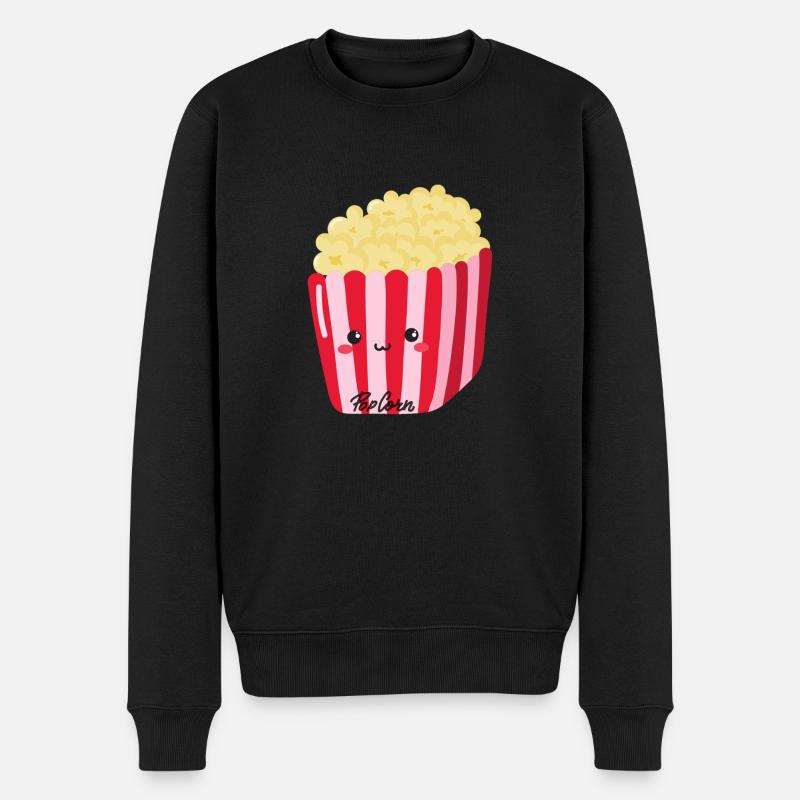 Popcorn - Männer Premium Bio Pullover - Schwarz