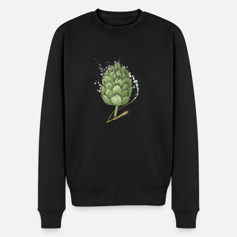 Hopfen - Männer Premium Bio Pullover - Schwarz