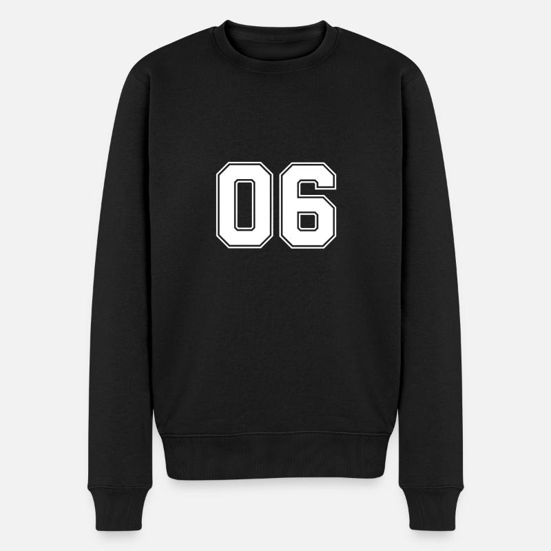 06 Nummer - Männer Premium Bio Pullover - Schwarz