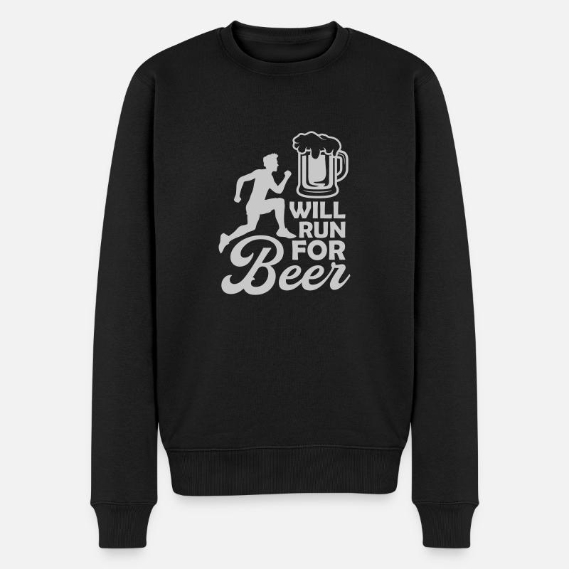 Bier Spruch rennen - Männer Premium Bio Pullover - Schwarz
