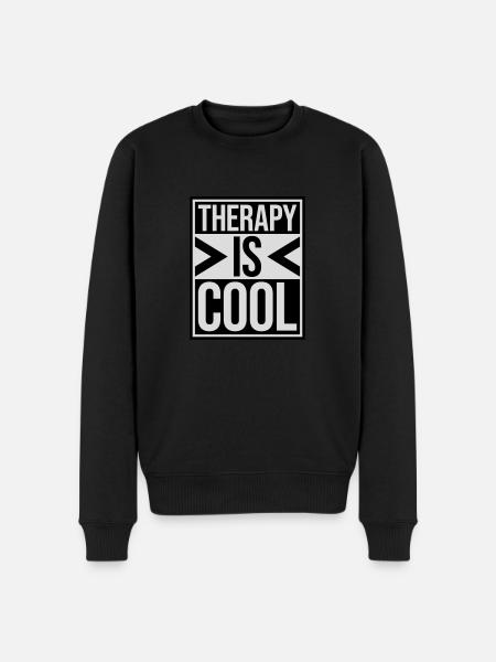 therapy is cool Quote - Men's Premium Organic Jumper - black
