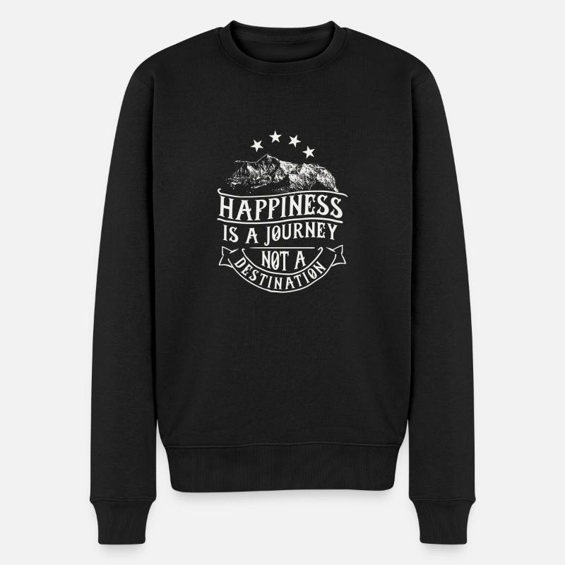 happiness - Männer Premium Bio Pullover - Schwarz