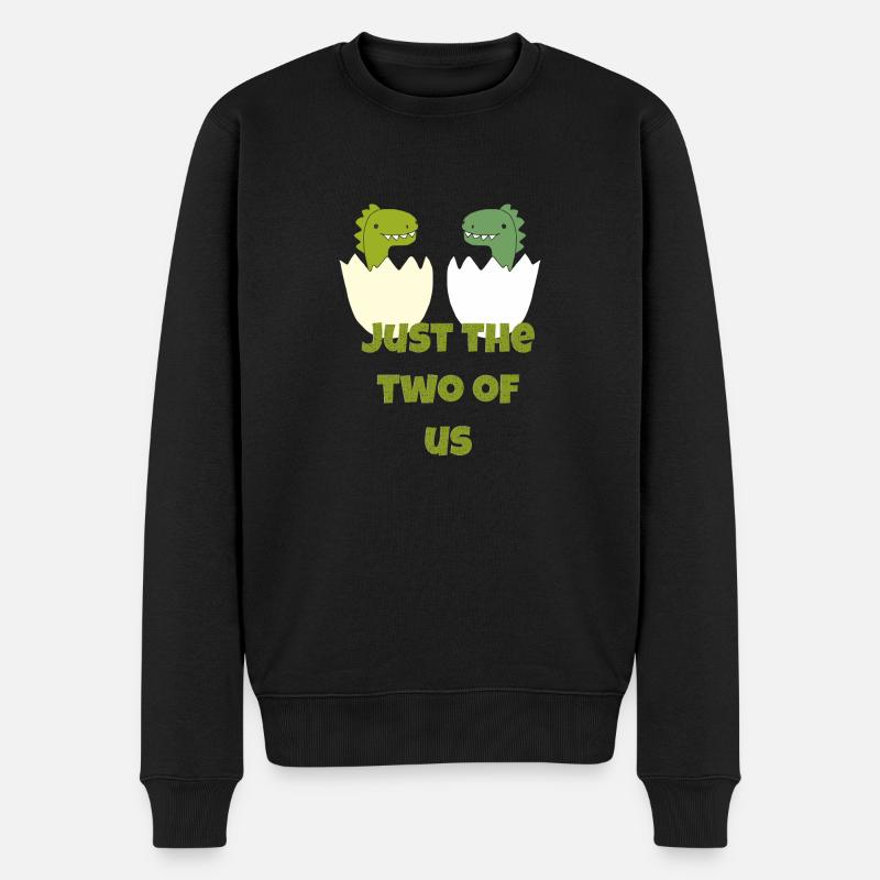 zwei dino babys - Männer Premium Bio Pullover - Schwarz