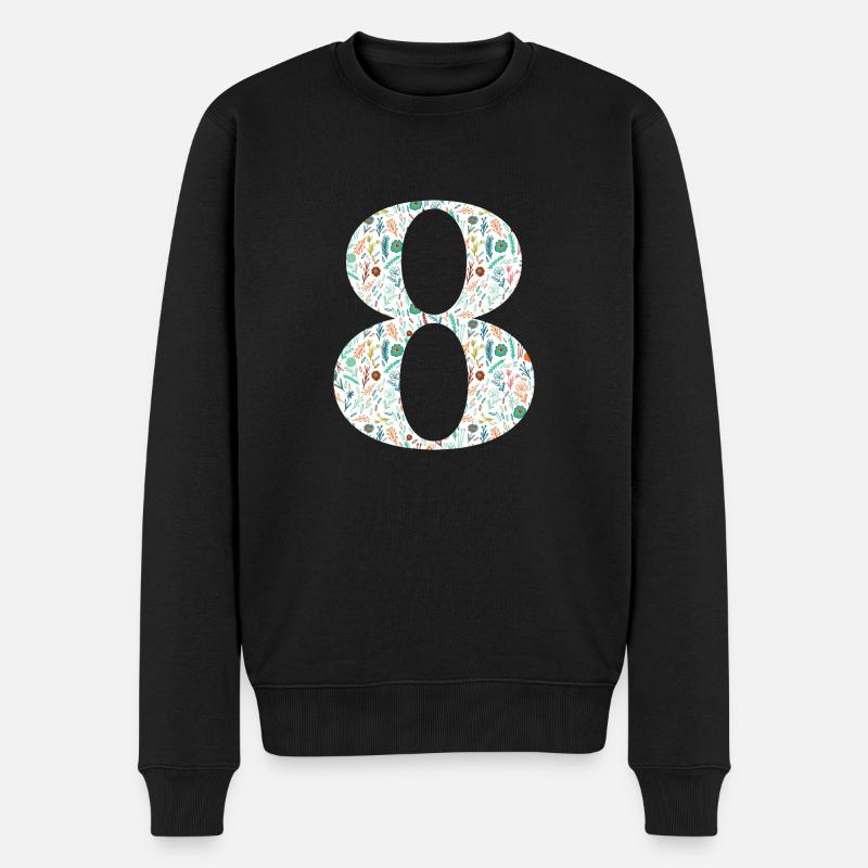 8e anniversaire floral - Pull Premium bio Homme - noir