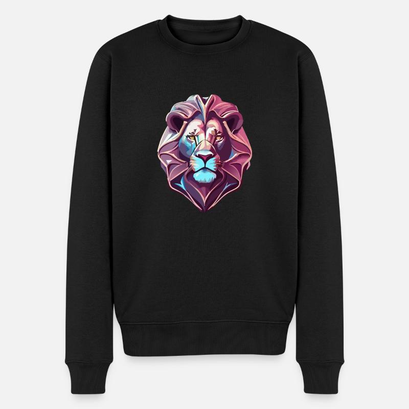 Chrom Löwe - Männer Premium Bio Pullover - Schwarz