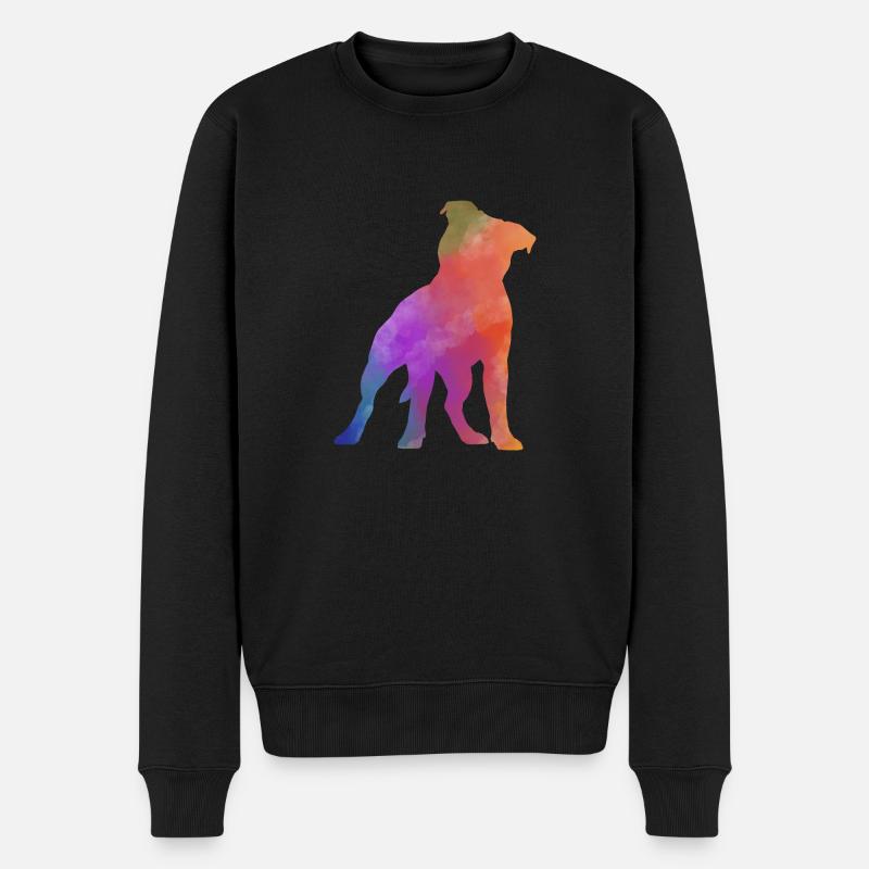 PITBULL AMSTAF farbig - Männer Premium Bio Pullover - Schwarz