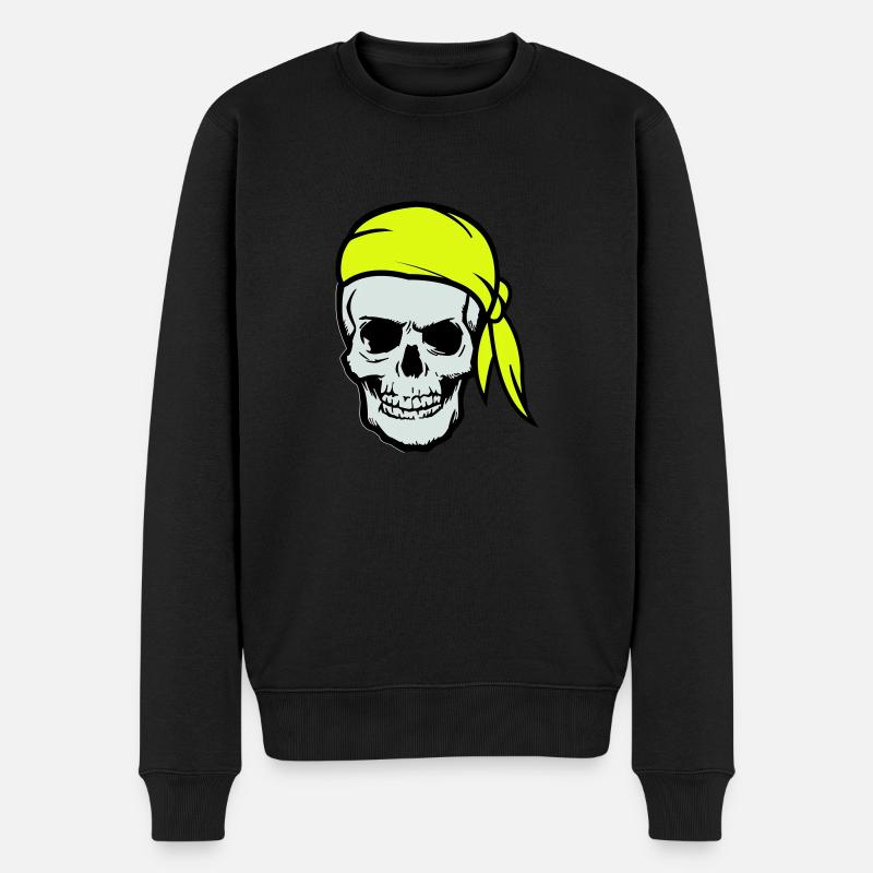 skull pirat ahoi - Männer Premium Bio Pullover - Schwarz