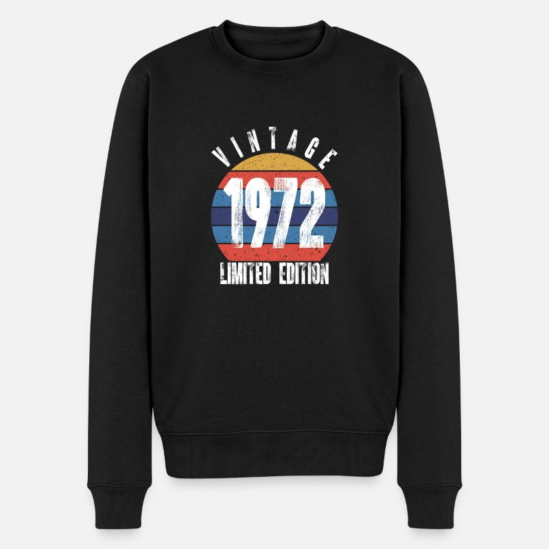 Jahrgang 1972 Limitierte Auflage - Männer Premium Bio Pullover - Schwarz
