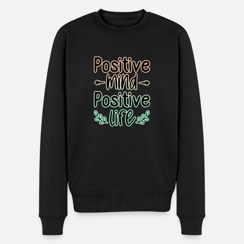 Mentalité Positif 🍀 - Pull Premium bio Homme - noir