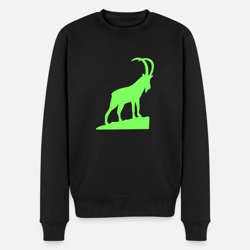 steinbock - Männer Premium Bio Pullover - Schwarz