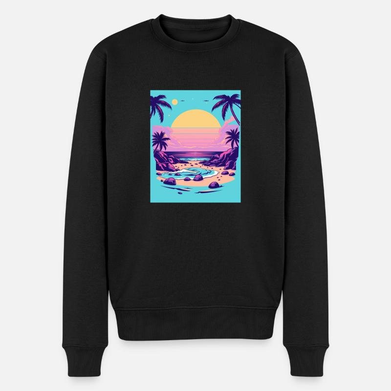 Sunset Serenity - Männer Premium Bio Pullover - Schwarz