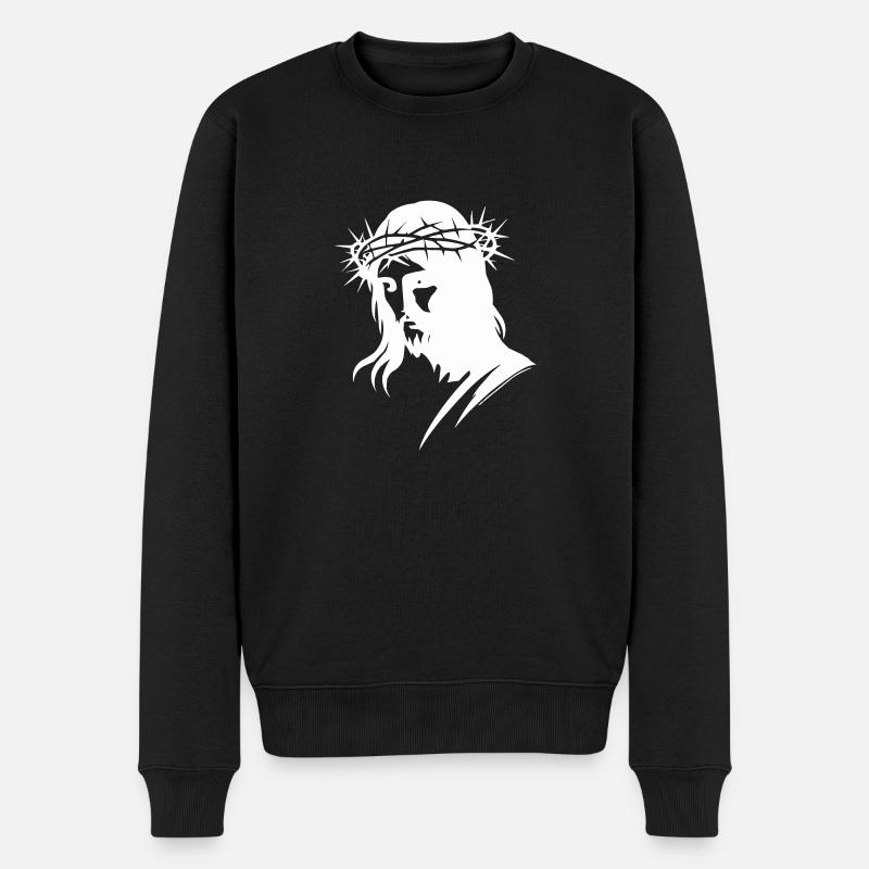 christus jesus - Männer Premium Bio Pullover - Schwarz