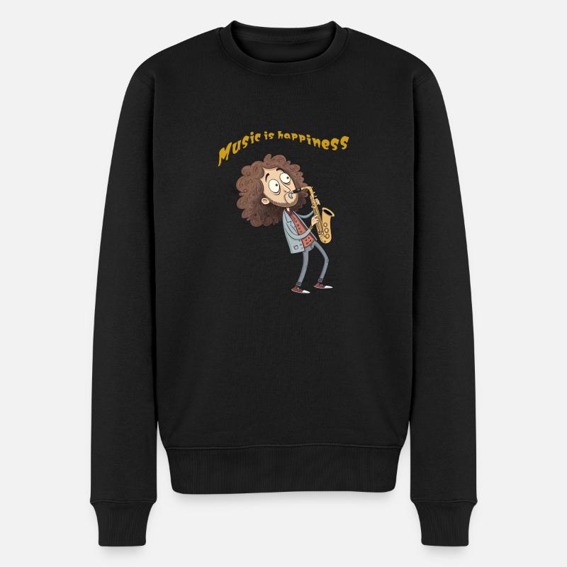 Funny cartoon - Männer Premium Bio Pullover - Schwarz
