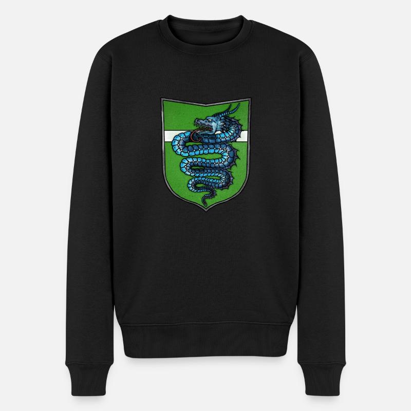 Armoiries serpent bleu - Pull Premium bio Homme - noir