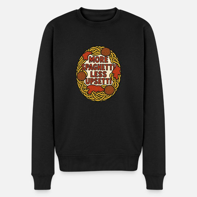Mehr Spaghetti Weniger Upsetti - Männer Premium Bio Pullover - Schwarz