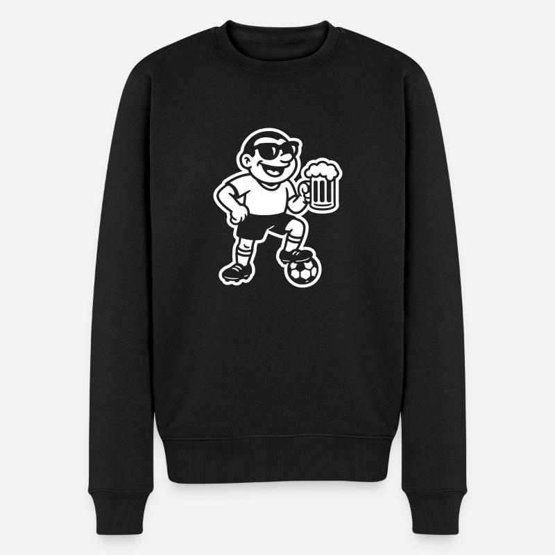 Fussball Bier - Männer Premium Bio Pullover - Schwarz