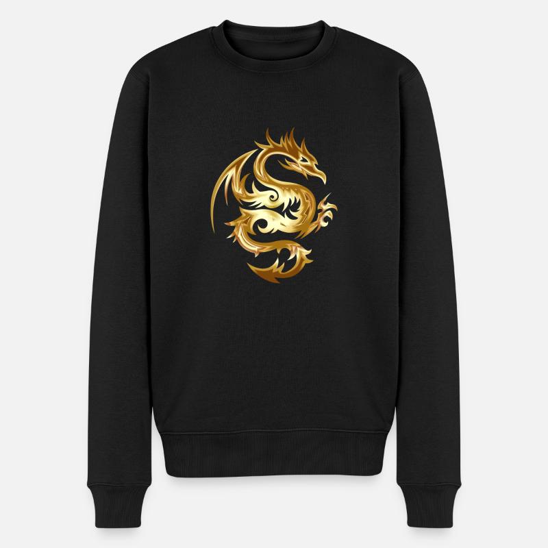 Dragon d’or - Pull Premium bio Homme - noir